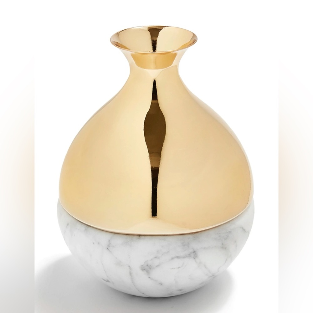 Marble and Brass Anna New York Decorative Vase